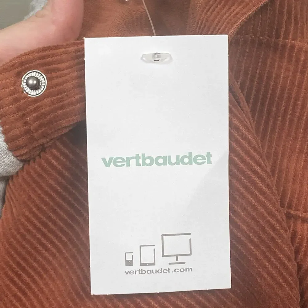 Vertbaudet Jacket Toddler Boys Size 3Y Corduroy Hooded Snap Brown NWT